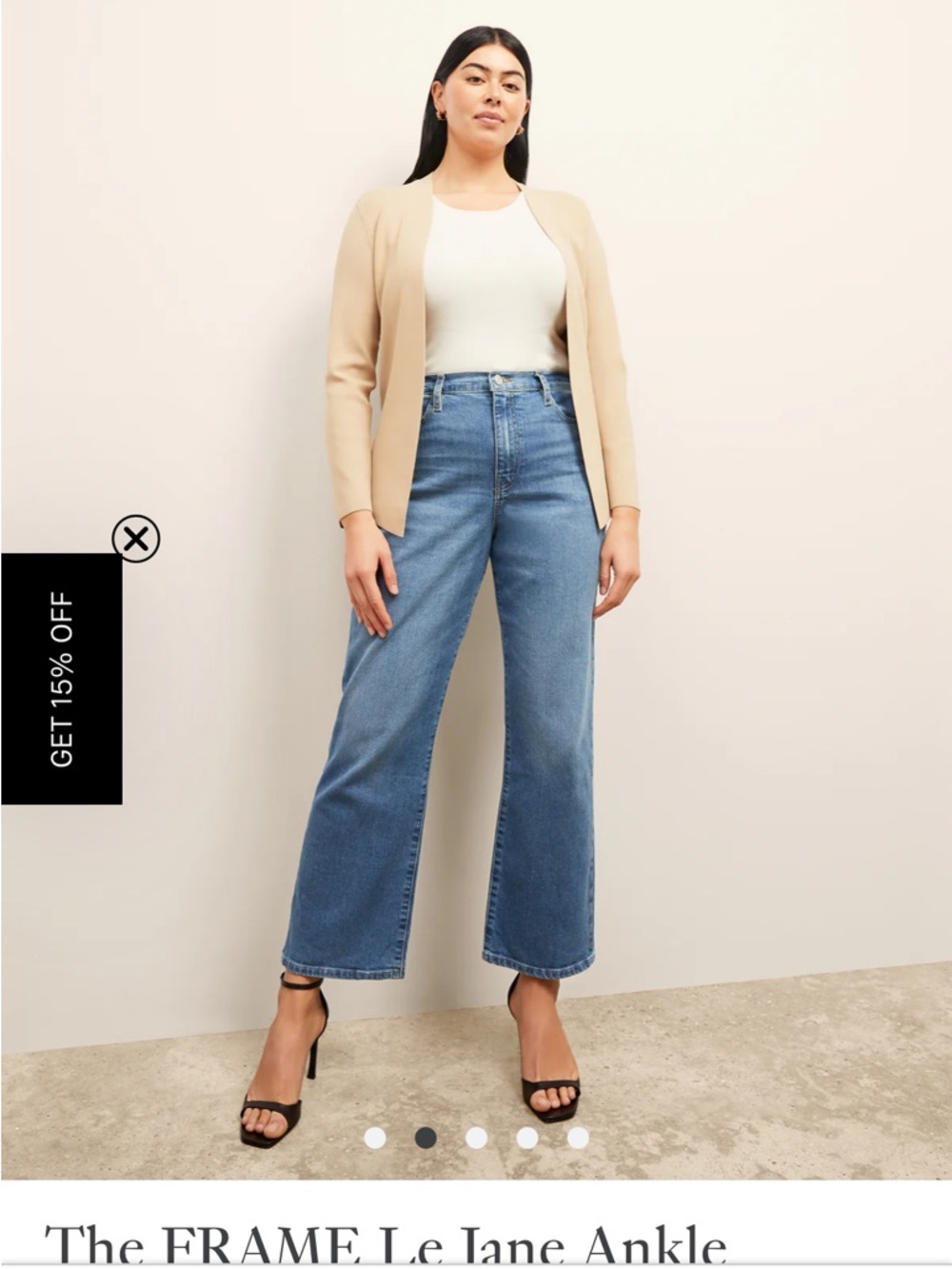 FRAME Le Jane High-Rise Wide Leg Ankle Jeans in deep water - size 27